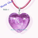 Sold Out Natural Amethyst Crystal Quartz in Heart Shape Kindle Pendant & Leather Rope Necklace Gift-Spirit Healing & Match Fashion /Leisure Garments
